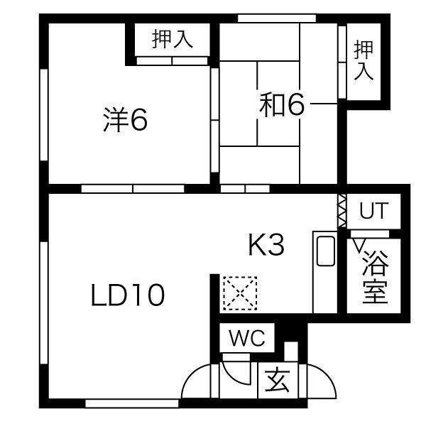 ノースプラザ23A(2LDK/2階)の間取り写真
