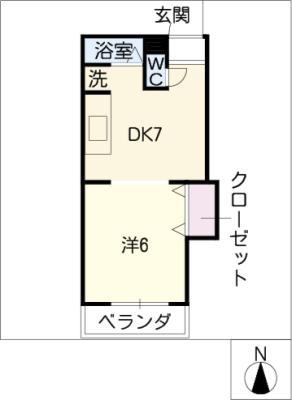 見附もみじ苑B棟(1DK/4階)の間取り写真