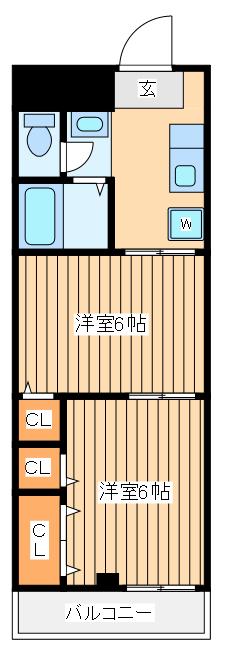 ワイホーム2(2K/3階)の間取り写真