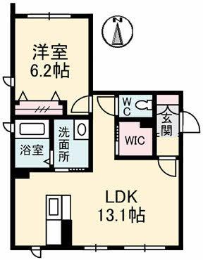 シャーメゾン高柳西(1LDK/1階)の間取り写真
