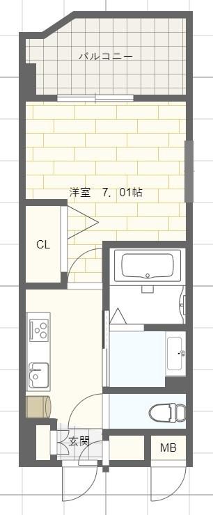 LUXE姫路(1K/3階)の間取り写真