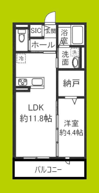 クレールメゾン城東(1LDK/1階)の間取り写真