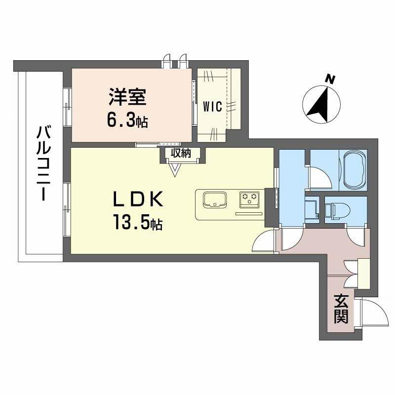 モンセル(1LDK/2階)の間取り写真