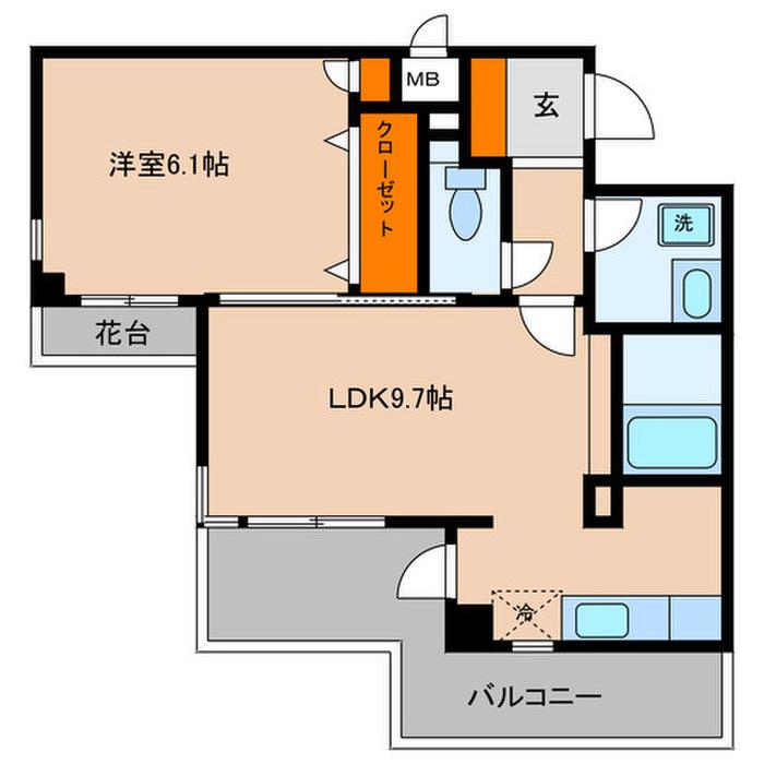 ファーブリック横浜(1LDK/2階)の間取り写真