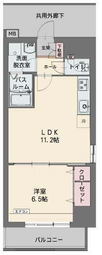 コルディエラ(1LDK/11階)の間取り写真