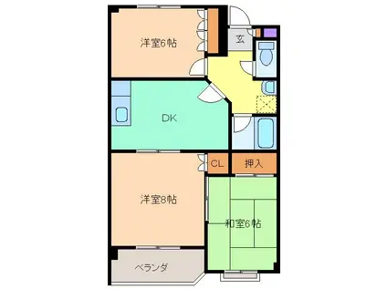 グランソルジュ(3DK/3階)の間取り写真