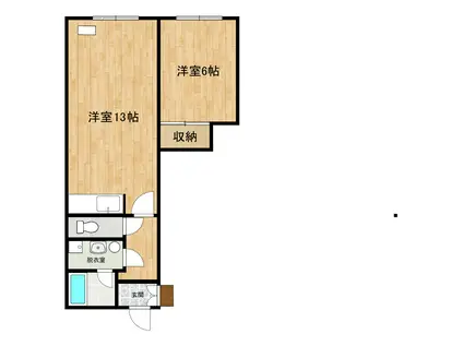 シーフロント(1DK/3階)の間取り写真