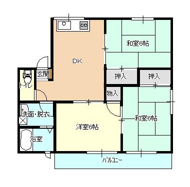 メゾン竹石(3DK/2階)の間取り写真