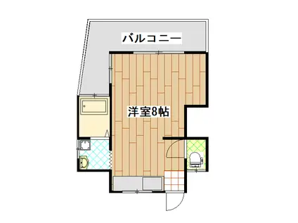 ハイツ横浜(ワンルーム/1階)の間取り写真