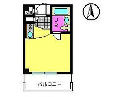 ＪＲ阪和線 日根野駅 徒歩33分 5階建 築36年(ワンルーム/5階)の間取り写真