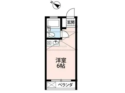長瀬カレッヂ(ワンルーム/2階)の間取り写真
