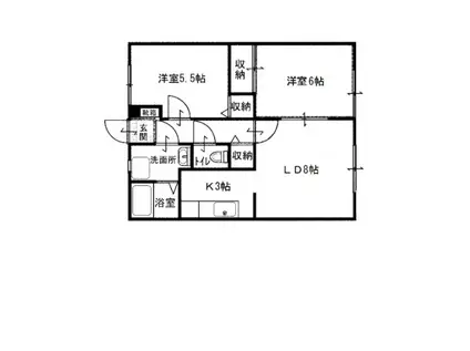 サンガーデン加儀田1号地(2LDK/1階)の間取り写真
