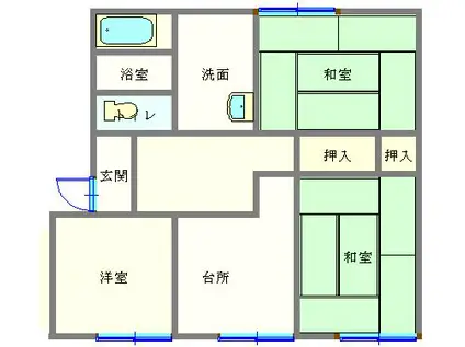 ラフォーレ山下(3DK/1階)の間取り写真
