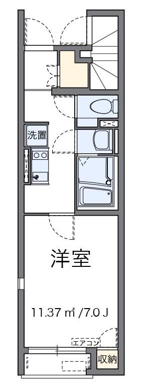 ルネッタ(1K/1階)の間取り写真