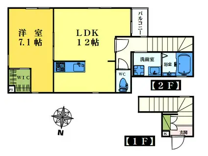  FERIO(1LDK/2階)の間取り写真
