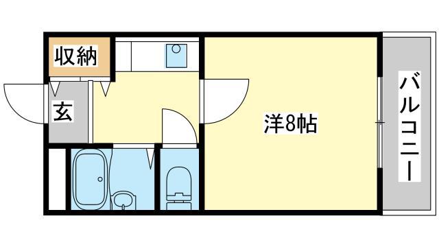 フレシール土山(1K/2階)の間取り写真