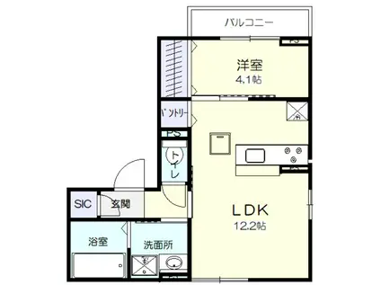 コトーコバ II(1LDK/2階)の間取り写真