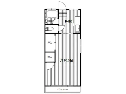 田中ビル(1K/2階)の間取り写真