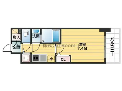 エスリード松屋町サウス(1K/3階)の間取り写真