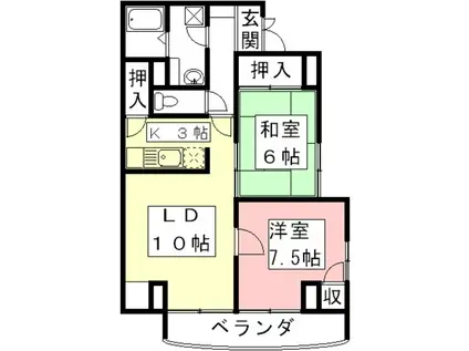 シルキーハウスHORI(2LDK/3階)の間取り写真