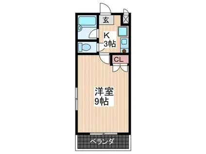ツインマンションOHSAKI(1K/2階)の間取り写真