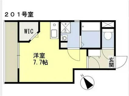 FUKAYAハウス(ワンルーム/2階)の間取り写真