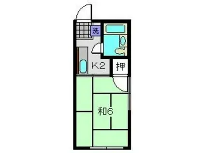 シティハイム中田A(1K/1階)の間取り写真