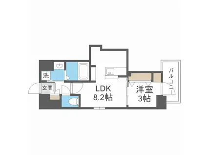 ライフプラン赤坂(1LDK/4階)の間取り写真