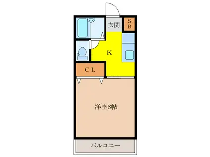 シャトレふじ(1K/1階)の間取り写真