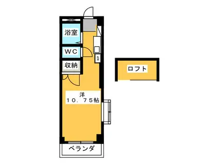 豊田ハイツ A(ワンルーム/1階)の間取り写真