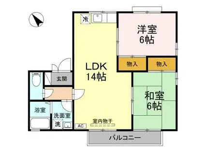 メゾン・エントピアI(2LDK/2階)の間取り写真