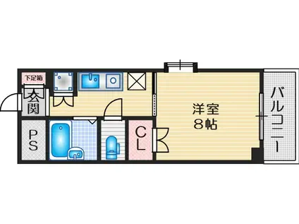 ラ・ファイン江坂(1K/3階)の間取り写真