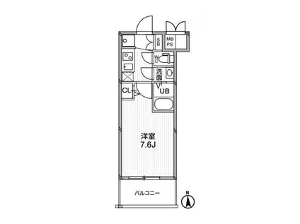 エグゼ天神橋(1K/6階)の間取り写真