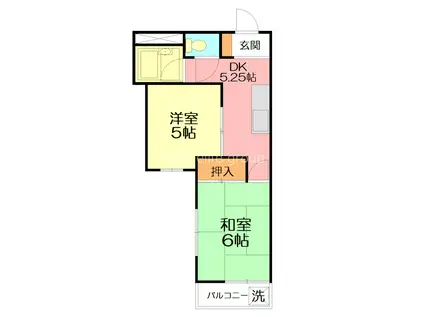 ホワイトハイツ本厚木(2DK/2階)の間取り写真