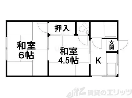 すみれ文化(2K/2階)の間取り写真