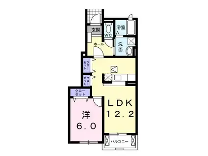 メゾン双鶴D(1LDK/1階)の間取り写真