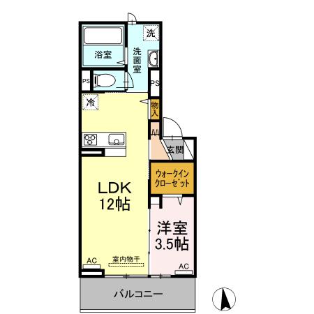 クラヴィス タカラ(1LDK/3階)の間取り写真