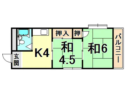 グレストハイツ(2LDK/7階)の間取り写真