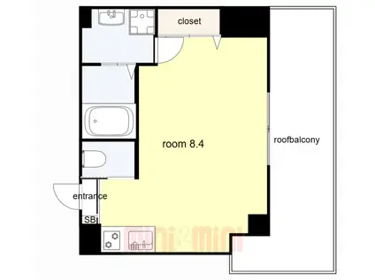 中天マンション(ワンルーム/4階)の間取り写真
