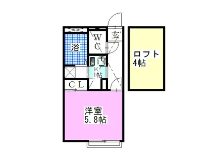 レオパレスステーションプラザ(1K/1階)の間取り写真