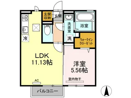 セントポーリアII(1LDK/1階)の間取り写真