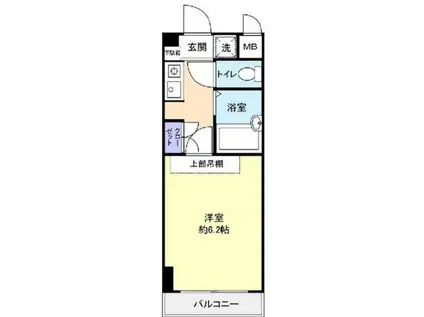 ラ・コート・ドール津田沼(1K/4階)の間取り写真