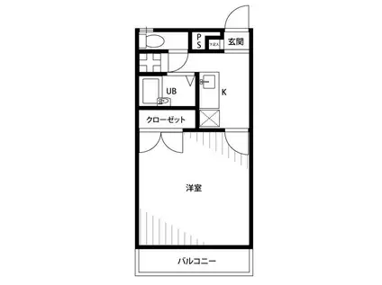 アムール厚木(1K/2階)の間取り写真