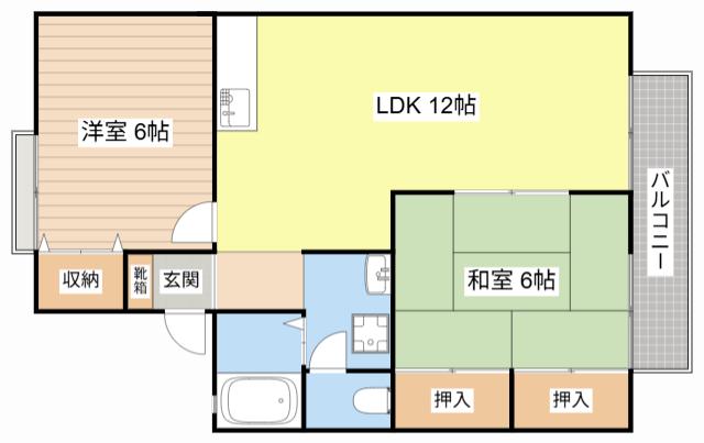 フォレストパークA棟(2LDK/2階)の間取り写真