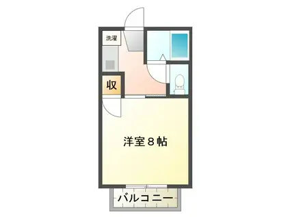 ウィングスズカ(1K/1階)の間取り写真