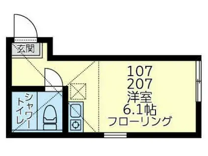 ホークファイブ(ワンルーム/1階)の間取り写真