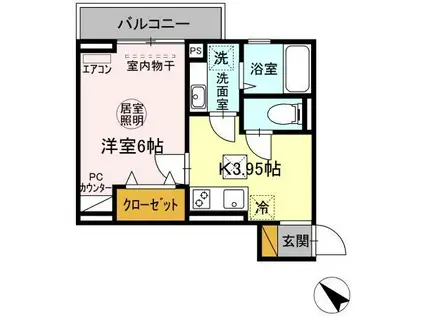 FORTUNEX フォーチュンテン(1K/1階)の間取り写真