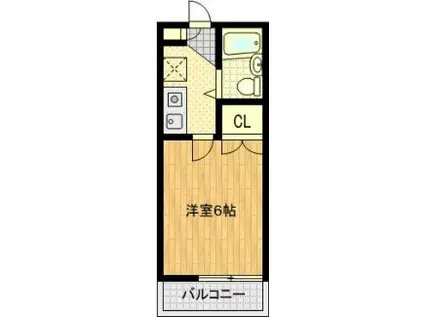 WOOD BELLII(1K/1階)の間取り写真