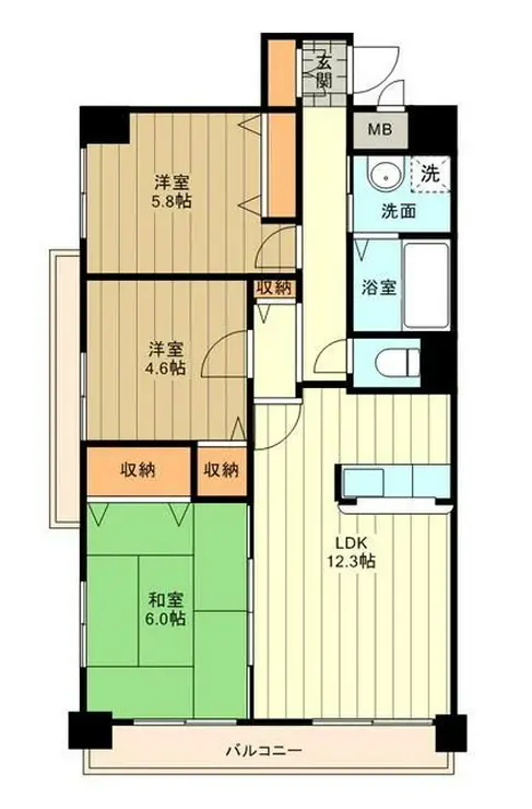 ラフィネ立川 6階階 間取り