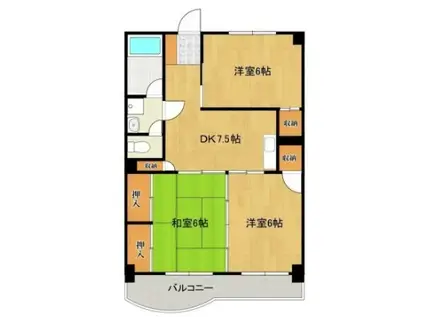 レジデンス花畑南(3DK/3階)の間取り写真